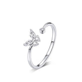 TONSY STERLING SILVER SOLITAIRE BUTTERFLY RING
